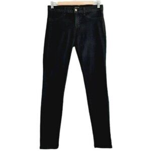 J BRAND Coated Coat Steal Super Skinny Black Jeans Sz 27 Flawed